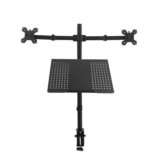 bildskärmsställ för 2 skärmar och 1 bärbar dator Notebook, Monitor upp till 27 tum, Notebook upp till 17 tum
