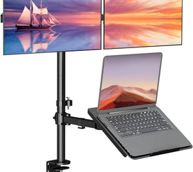 NÖRDIC bildskärmsställ för 2 skärmar och 1 bärbar dator Notebook, Monitor upp till 27 tum, Notebook upp till 17 tum