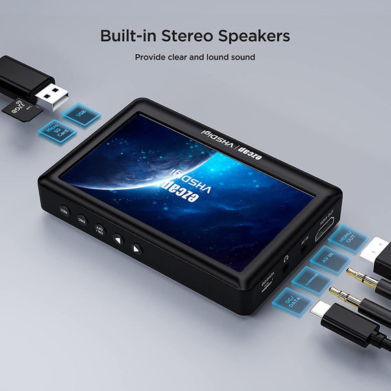 Ezcap Video till Digital Converter, CVBS Video Recorder med 4,3 tums LCD-skärm, Portable Composite CVBS AV Video Recorder Analog till Digital Converter