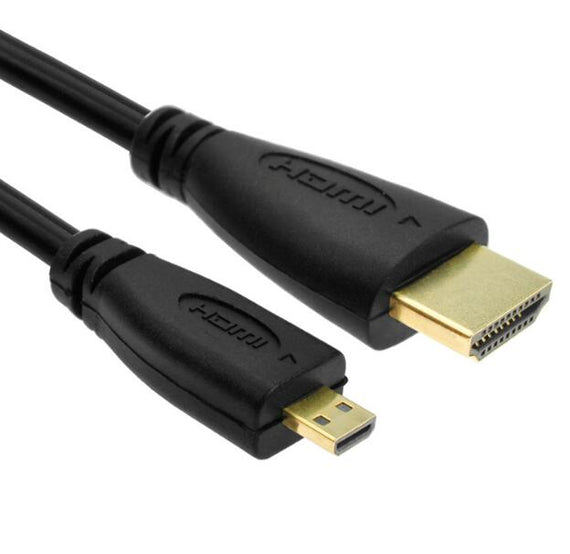 HDMI till Micro HDMI kabel 1m High Speed HDMI with Ethernet Type A till Type D hane till hane svart