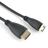 NÖRDIC HDMI till Mini HDMI kabel 2m High Speed HDMI with Ethernet Type A till Type C hane till hane svart