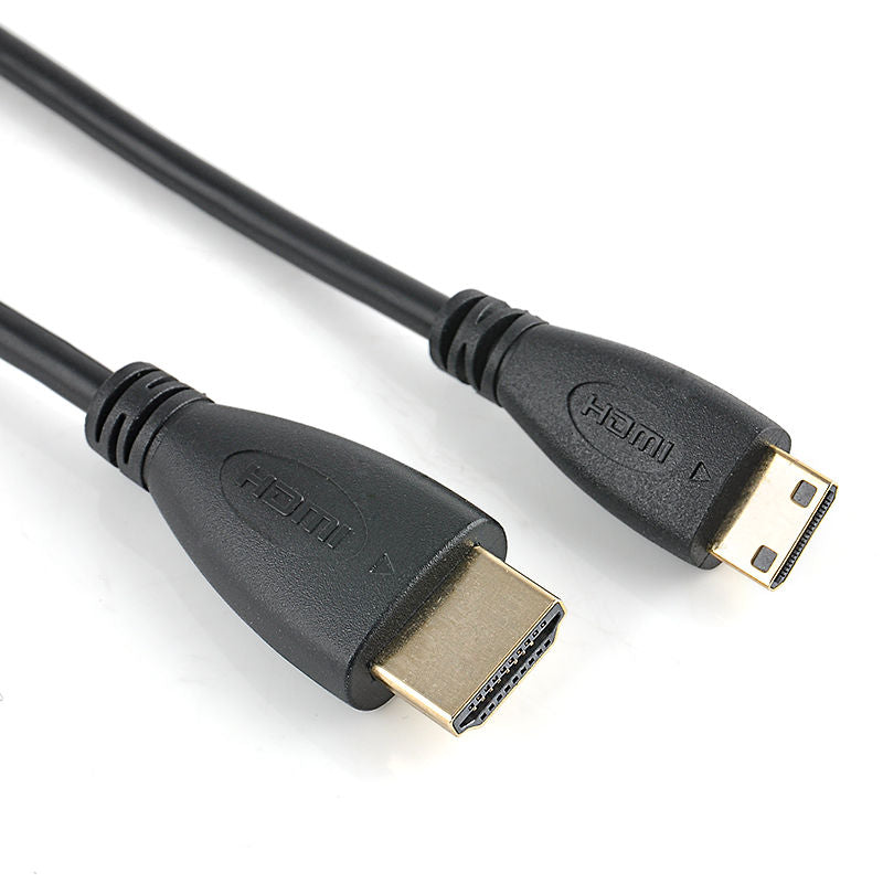 NÖRDIC HDMI till Mini HDMI kabel 1m High Speed HDMI with Ethernet Type A till Type C hane till hane svart