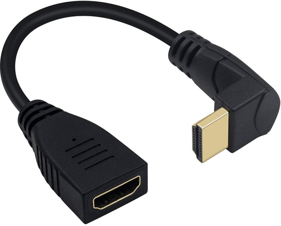 vinklad HDMI adapter 4K30Hz UHD hane till hona 20cm svart