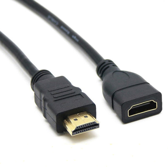 HDMI förlängningskabel 1m hane till hona svart 4K 30Hz 10,2 Gbps HDMI 1.4 HDMI High Speed WITH ETHERNET