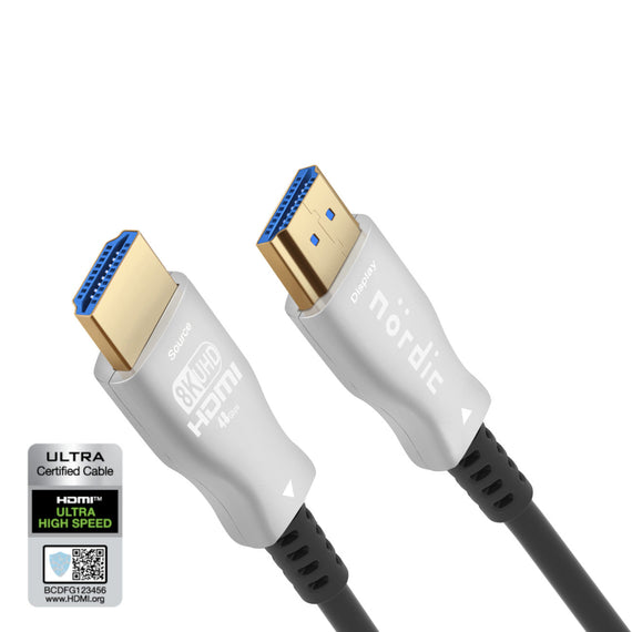 CERTIFIED 10m Ultra High Speed HDMI 2.1 aktiv AOC Optisk Fiberkabel 8K 60Hz 4K 120Hz 48Gbps Dynamic HDR, eARC, VRR kompatibel med RTX 3080 3090