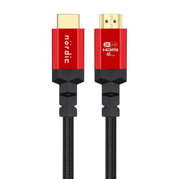 CERTIFIED CABLES 50cm Ultra High Speed HDMI 2.1 8K 60Hz 4K 120Hz 48Gbps Dynamic HDR eARC VRR nylonflätad kabel guldpläterade kontakter