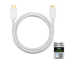 CERTIFIED CABLES 1m Ultra High Speed  HDMI2.1 8K 60Hz 4K 120Hz 48Gbps Dynamic HDR eARC Game Mode VRR Dolby ATMOS nylonflätad kabel guldpläterad