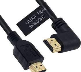 2m vinklad HDMI 2.1 UHD 8K 60Hz 4K 120Hz 48Gbps Dynamic HDR eARC Game Mode VRR Dolby ATMOS guldpläterad