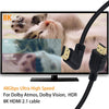 NÖRDIC 1m  vinklad HDMI 2.1 UHD 8K 60Hz 4K 120Hz 48Gbps Dynamic HDR eARC Game Mode VRR Dolby ATMOS guldpläterad