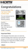 CERTIFIED CABLES 1,5m Ultra High Speed HDMI 2.1 8K 60Hz 4K 120Hz 48Gbps Dynamic HDR eARC Game Mode VRR Dolby ATMOS nylonflätad guldpläterad
