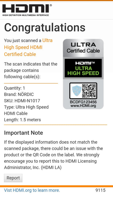 CERTIFIED CABLES 1,5m Ultra High Speed HDMI 2.1 8K 60Hz 4K 120Hz 48Gbps Dynamic HDR eARC Game Mode VRR Dolby ATMOS nylonflätad guldpläterad