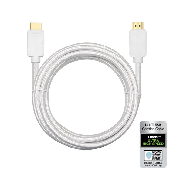 CERTIFIED CABLES 3m Ultra High Speed  HDMI 2.1 8K 60Hz 4K 120Hz 48Gbps Dynamic HDR eARC Game Mode VRR Dolby ATMOS nylonflätad guldpläterad
