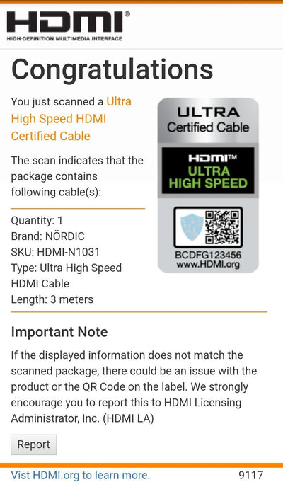 CERTIFIED CABLES 3m Ultra High Speed  HDMI 2.1 8K 60Hz 4K 120Hz 48Gbps Dynamic HDR eARC Game Mode VRR Dolby ATMOS nylonflätad guldpläterad