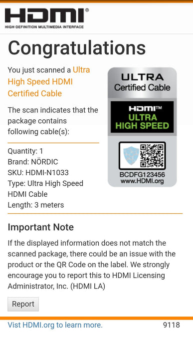 CERTIFIED CABLES 3m Ultra High Speed HDMI 2.1 8K 60Hz 4K 120Hz 48Gbps Dynamic HDR eARC VRR nylonflätad kabel guldpläterade kontakter