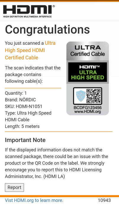 CERTIFIED CABLES 5m Ultra High Speed HDMI 2.1 8K 60Hz 4K 120Hz 48Gbps Dynamic HDR eARC VRR nylonflätad kabel guldpläterad