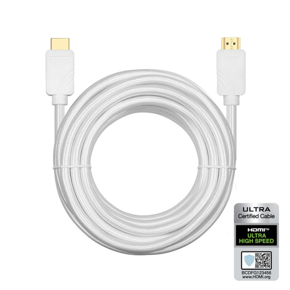 CERTIFIED CABLES 5m Ultra High Speed HDMI 2.1 8K 60Hz 4K 120Hz 48Gbps Dynamic HDR eARC VRR nylonflätad kabel guldpläterad