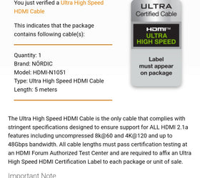 NÖRDIC CERTIFIED CABLES 5m Ultra High Speed HDMI 2.1 8K 60Hz 4K 120Hz 48Gbps Dynamic HDR eARC VRR guldpläterade kontakter