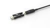 NÖRDIC 10m HDMI 2.0 AOC aktiv Fiberkabel, 5 i 1 med löstagbara adaptrar HDMI, DVI, USB-C, DP och HDMI-D