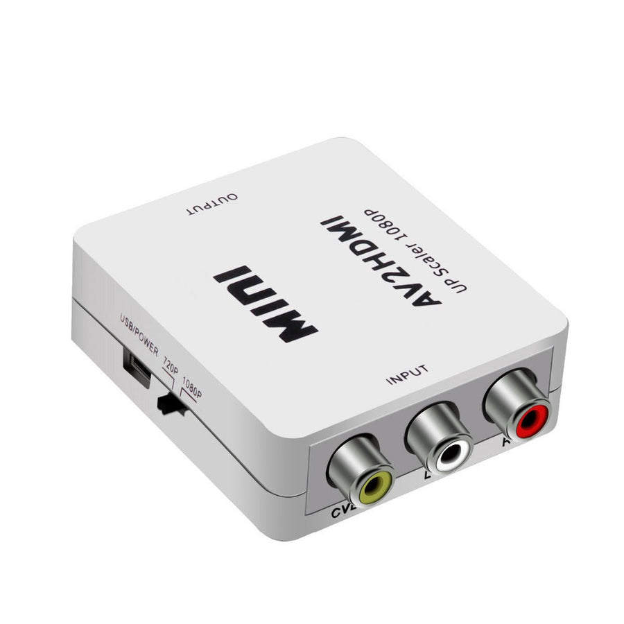 NÖRDIC Kompositvideo AV till HDMI adapter 3XRCA AV och CVBS omvandlare 1080p i 60Hz PAL och NTSC