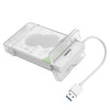 Maiwo K104 5Gbps USB3.1 till 2,5" HDD/SSD SATA III adapter med 10cm kabel USB A och transparent kabinett av plast
