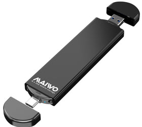 Maiwo K1683P2 Extern kabinett M.2 NVMe och SATA SSD till USB-A och USB-C USB3.2 Gen2 10Gbps M-Key B-Key och B&M Key UASP 2280 2260 2242 2230 aluminium