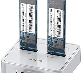 Maiwo K3016SD Dockningsstation för både SATA och NVMe M.2 SSD USB3.2 Gen2 10Gbps med SD Express kortläsare