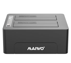 Maiwo K3082C USB C 3.1 GEN2 10Gbps Dockningsstation för 2st 2,5 3,5 SATA HDD SSD upp till 14TB med stöd för UASP, Stöd för SATAIII 6Gbps