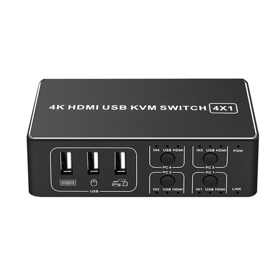 KVM Switch 4 PC till 1xHDMI 4K 60Hz och 4xUSB HDCP 2.2 för Xbox, PS5, Laptop