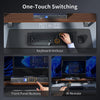 HDMI KVM Switch 4 PC till 3 monitorer 4K60Hz headset, audio mikrofon, RJ45 LAN