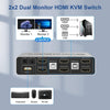 KVM Switch 2x2 HDMI 4K60Hz 3xUSB3.0 Audio EDID