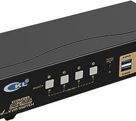 KVM 4x2 HDMI Switch Dual Monitor HDMI2.0 4K60Hz 4:4:4 med 1xaudio och 4xUSB-A