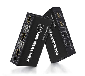 KVM Switch 2 till 1xHDMI 2.0 4K60Hz för PC, Xbox, PS5 och bärbar med 3xUSB portar