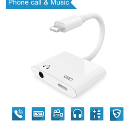 Lightning adapter 1xaudio 3,5mm och 1x Lightning för laddning
