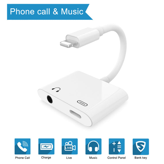 Lightning adapter 1xaudio 3,5mm och 1x Lightning för laddning