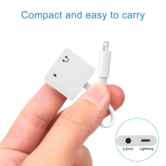 Lightning adapter 1xaudio 3,5mm och 1x Lightning för laddning