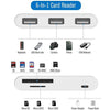 Lightning adapter 1 till 6 portar 3xUSB A 3.1, 1xTF 1xSD kortläsare 1 x Lightning (Non MFI) laddningsport