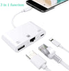 Lightning adapter 1 till 3 portar 1x USB3,1 1x RJ45 10/100Mbps 1x Lightning för laddning