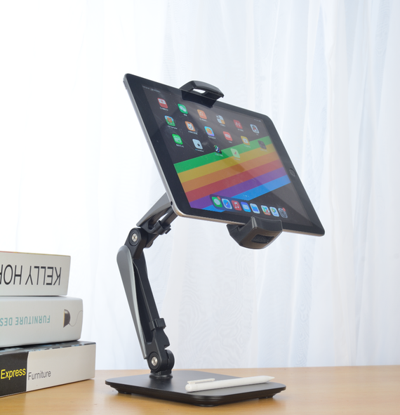 Mobil- och surfplatthållare tiltbar och roterbar 360 grader högkvalité tung bas