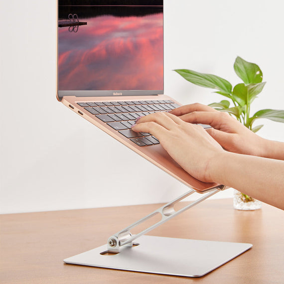 Aluminium bärbarställ för upp till 17" justerbar höjd notebookställ laptopstativ silver