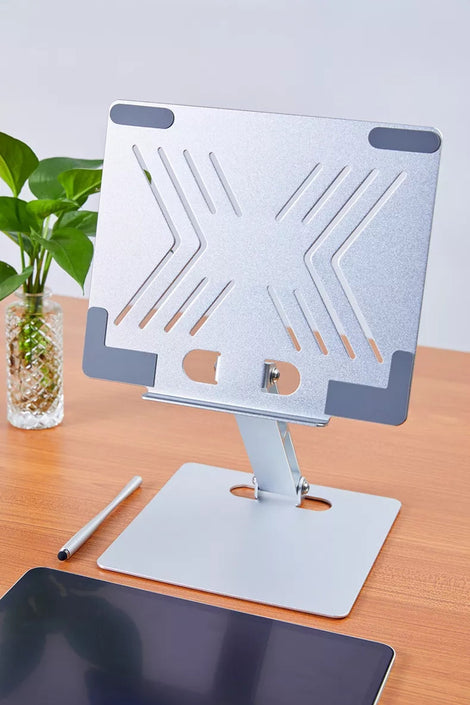Aluminium bärbarställ för upp till 17" justerbar höjd notebookställ laptopstativ silver