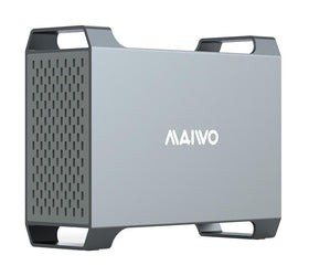 MAIWO K35282C USB-C 3.1 Extern Kabinett Aluminium för 2x 3.5" SATA HDD med stöd för RAID