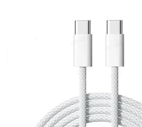 NÖRDIC 0,5m USB 2.0 USB-C till C kabel 2,4A 480Mbps 60W för iPhone 15/15 Pro/15 Plus/15 Pro Max vit