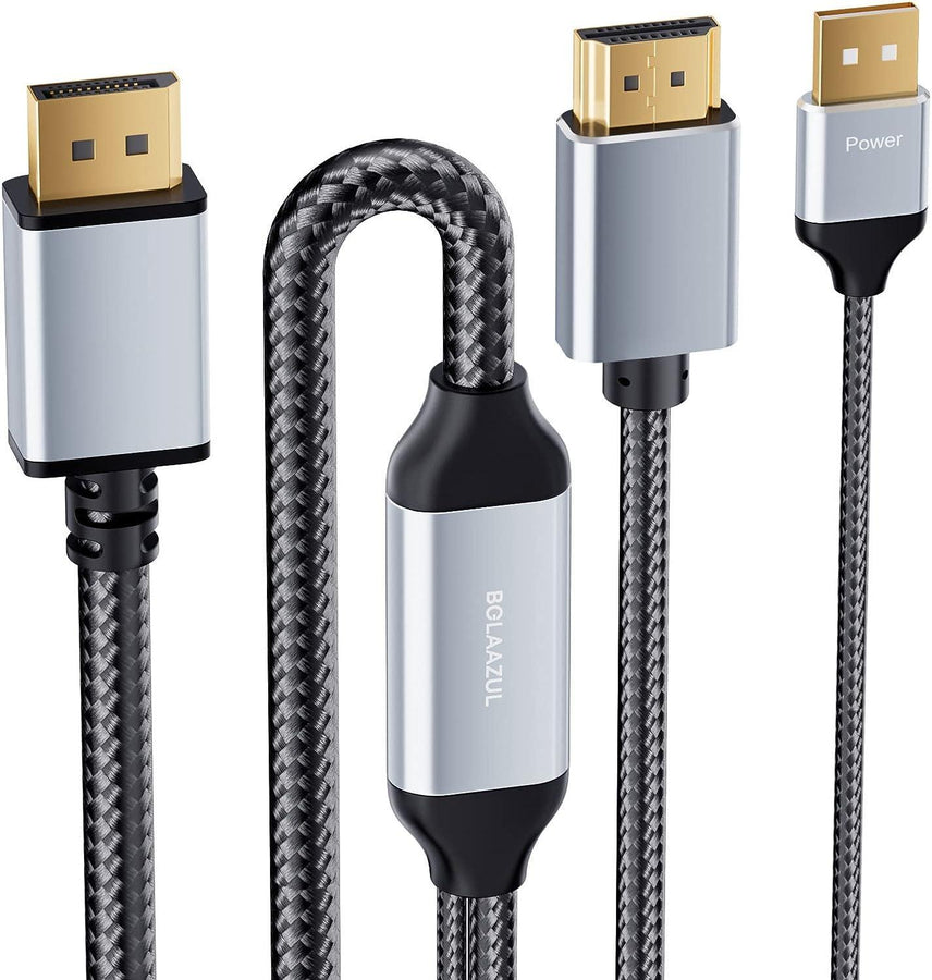 NÖRDIC 1.8m Active HDMI 2.0 to DisplayPort 1.2 Cable 4K 60Hz HDMI to DP with USB Power