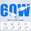1m USB 2.0 USB-C till C kabel 2,4A 480Mbps 60W för iPhone 15/15 Pro/15 Plus/15 Pro Max blå