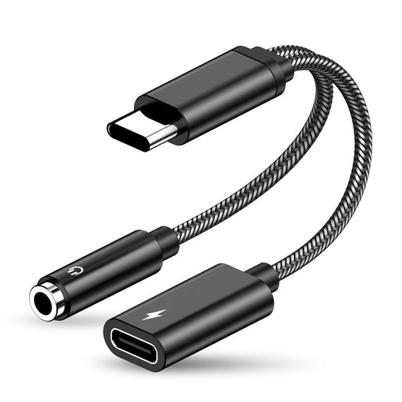 2 in 1 USB C till 3.5mm hörlursadapter med 60W laddning