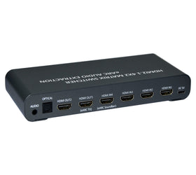 NÖRDIC 4x2 Matrix switch HDMI2.1 eARC Audio extractor HDCP2.3 EDID 8K60Hz 4K120Hz