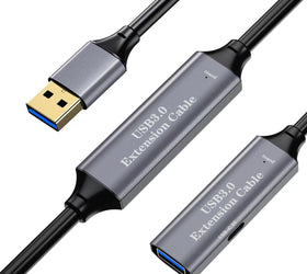 Aktiv 20m USB3.1 förlängningskabel 5Gbps USB A hane till hona för Xbox, PS5, Oculus, skrivare, scanner, Playstation, VR USB Extension Cable