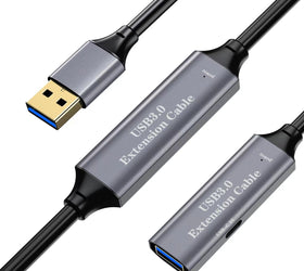 NÖRDIC Aktiv 20m USB3.1 förlängningskabel 5Gbps USB A hane till hona för Xbox, PS5, Oculus, skrivare, scanner, Playstation, VR USB Extension Cable