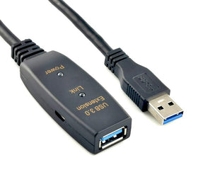 Aktiv 20m USB3.1 förlängningskabel 5Gbps USB A hane till hona för Xbox, PS5, Oculus, skrivare, scanner, Playstation, VR USB Extension cable
