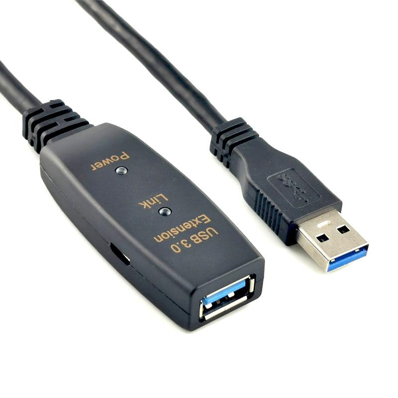 NÖRDIC Aktiv 20m USB3.1 förlängningskabel 5Gbps USB A hane till hona för Xbox, PS5, Oculus, skrivare, scanner, Playstation, VR USB Extension cable